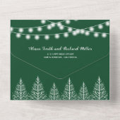 Trauben und Lichter smaragdgrüne Winterhochzeit All In One Einladung (Rückseite)