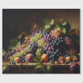 Trauben und Obst Stillleben Malerei Geschenkpapier (Flach)