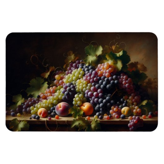 Trauben und Obst Stillleben Malerei Magnet (Horizontal)