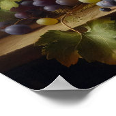 Trauben und Obst Stillleben Malerei Poster (Ecke)