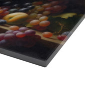 Trauben und Obst Stillleben Malerei Schneidebrett (Ecke)