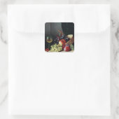 Trauben und Pflaumen Quadratischer Aufkleber (Tasche)