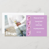 Trauben und Pink Paisley Save the Date mit Ihrem F (Vorne/Hinten)