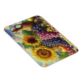 Trauben und Sonnenblumen Ölgemälde Flexible Magnet (Rechte Seite)
