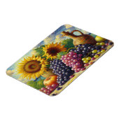 Trauben und Sonnenblumen Ölgemälde Flexible Magnet (Linke Seite)