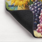 Trauben und Sonnenblumen Ölgemälde Mousepad (Ecke)