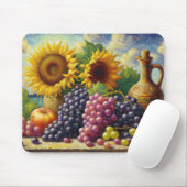 Trauben und Sonnenblumen Ölgemälde Mousepad (Mit Mouse)