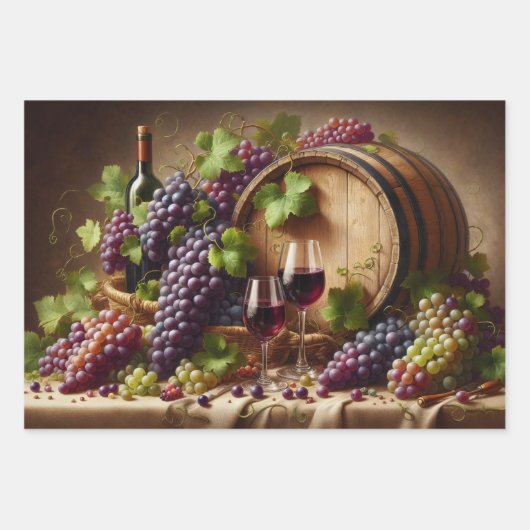 Trauben und Stillleben Geschenkpapier Set (Vorderseite)