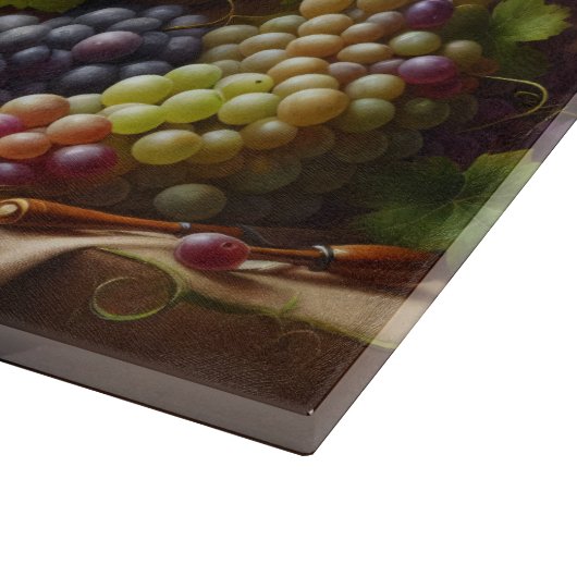 Trauben und Stillleben Schneidebrett (Ecke)
