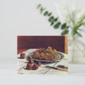 Trauben und Walnüsse auf einem Tisch Sisley Impres Postkarte (Stehend Vorderseite)