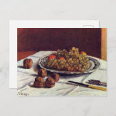 Trauben und Walnüsse auf einem Tisch Sisley Impres Postkarte (Vorne/Hinten)