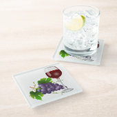 Trauben und Wein Glasuntersetzer (Schrägansicht)