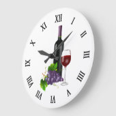 Trauben und Wein Große Wanduhr (Winkel)