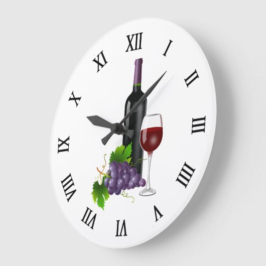 Trauben und Wein Große Wanduhr (Winkel)
