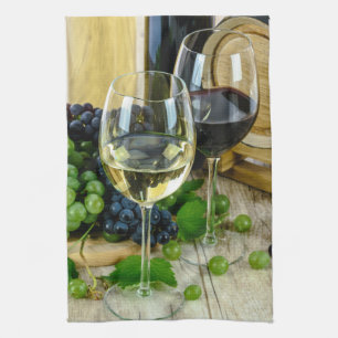 Trauben- und Wein-Küchenhandtuch Geschirrtuch