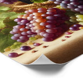 Trauben und Wein Stilleben Poster (Ecke)