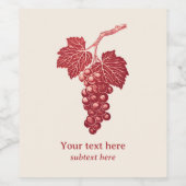 Trauben- und Weinblatt, Bordeaux Weinetikett (Einzelnes Label)