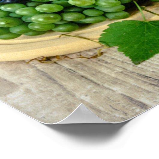 Trauben und Weinposter Poster (Ecke)