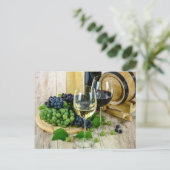 Trauben und Weinpostkarte Postkarte (Stehend Vorderseite)