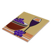 Trauben und Wineglass in Maroon und Tan Fliese (Seite)