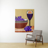 Trauben und Wineglass in Maroon und Tan Wandteppich (Beispiel)