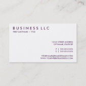 Trauben. Visitenkarte (Rückseite)