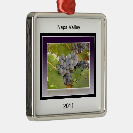 Trauben von Napa Silbernes Ornament (Rechts)