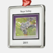 Trauben von Napa Silbernes Ornament (Links)
