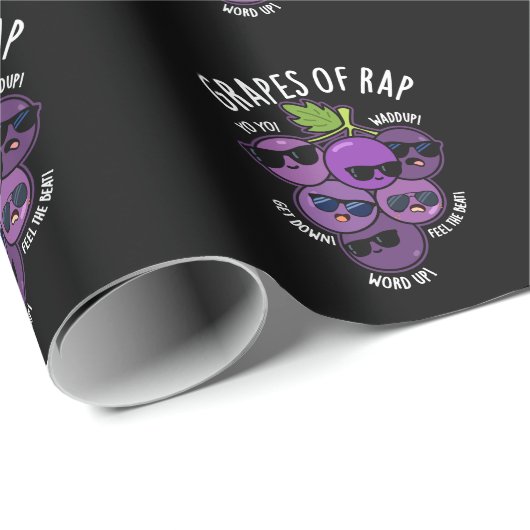 Trauben von Rap Funny Fruit Pun Dark BG Geschenkpapier (Rolleneckpunkt)