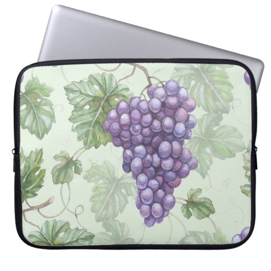 Trauben Wasserfarbe, Frucht Nahtloses Muster. Laptopschutzhülle (Vorderseite)