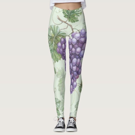 Trauben Wasserfarbe, Frucht Nahtloses Muster. Leggings (Vorderseite)