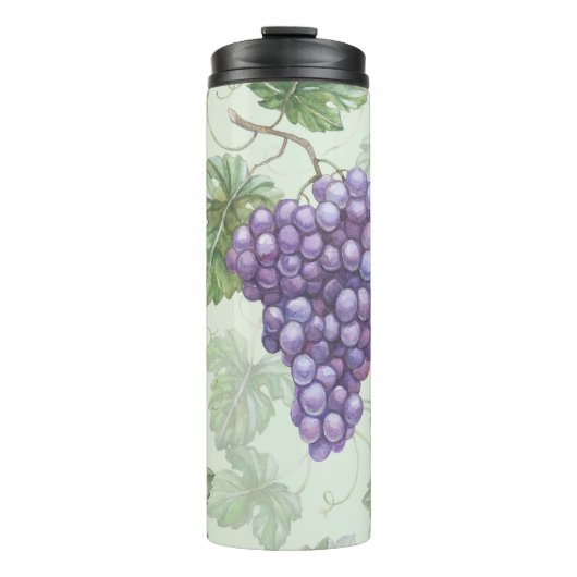 Trauben Wasserfarbe, Frucht Nahtloses Muster. Thermosbecher (Vorderseite)