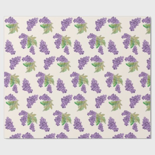 Trauben Wasserfarben Handgemalt Geschenkpapier (Flach)