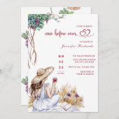 Trauben | Wein | Modernes Brautparty Einladung (Vorne/Hinten)