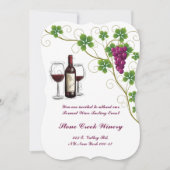 Trauben-Wein-Probieren-Ereignis-Party Einladung (Vorderseite)