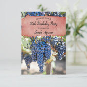 Trauben Weinberg 50. Geburtstag Einladung (Stehend Vorderseite)