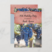 Trauben Weinberg 50. Geburtstag Einladung (Vorne/Hinten)