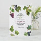 Trauben Weinberg Griechische Insel Hochzeit Einladung (Stehend Vorderseite)