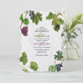 Trauben Weinberg Griechische Insel Hochzeit Einladung (Stehend Vorderseite)