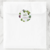 Trauben Weinberg Griechische Insel Hochzeit Runder Aufkleber (Tasche)
