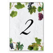 Trauben Weinberg Griechische Insel Hochzeit Tischnummer (Rückseite)