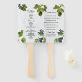 Trauben Weinberg Griechische Insel Hochzeitsprogra Fächer (Vorne und Hinten)