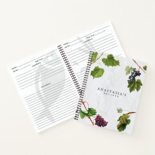 Trauben Weinberg Griechische Insel Rezept Kochbuch Notizblock (Innenseite)