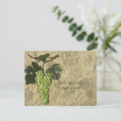 Trauben Weinberg Hochzeitsveranstaltung Save the D Ankündigungspostkarte (Stehend Vorderseite)