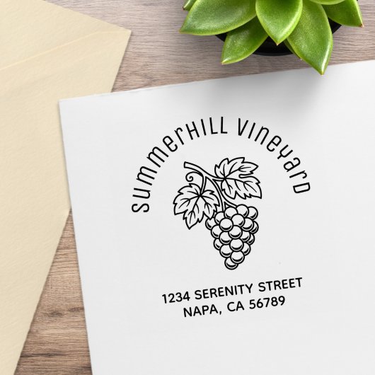 Trauben Weinberg Torbogen Adresse Gummistempel