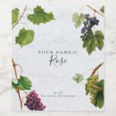 Trauben Weinberge Mittelmeer Griechische Insel Weinetikett (Einzelnes Label)