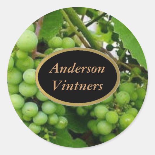 Trauben Weinetiketten Runder Aufkleber (Vorderseite)