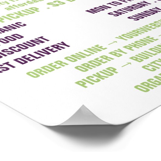 Trauben, Werbung für Grünfuttermittel Poster (Ecke)