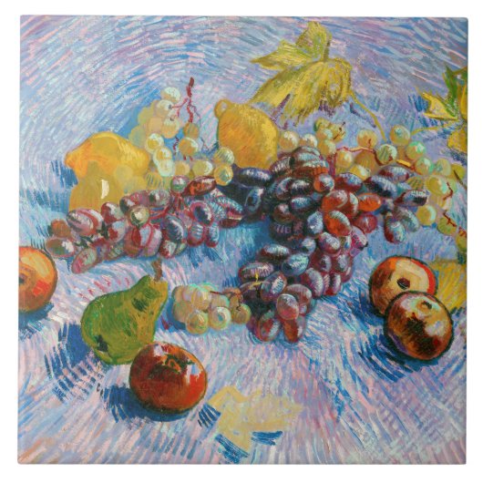 Trauben, Zitronen, Birnen und Äpfel, Van Gogh Fliese (Vorderseite)