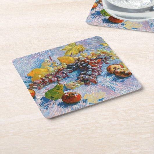 Trauben, Zitronen, Birnen und Äpfel, Van Gogh Rechteckiger Pappuntersetzer (angewinkelt)